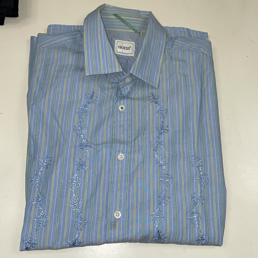 Guess embroidered collared shirt.